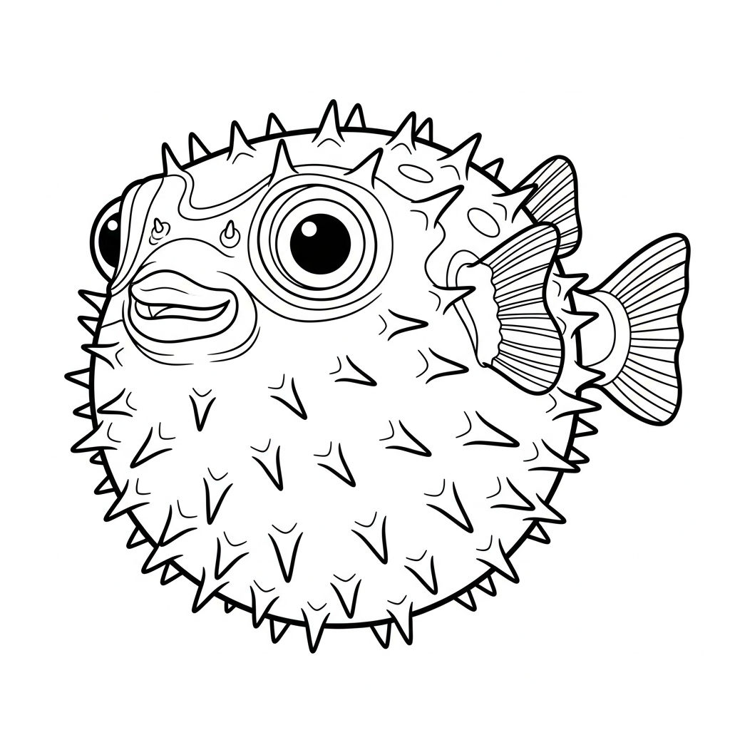 Pesce palla da colorare thumbnail