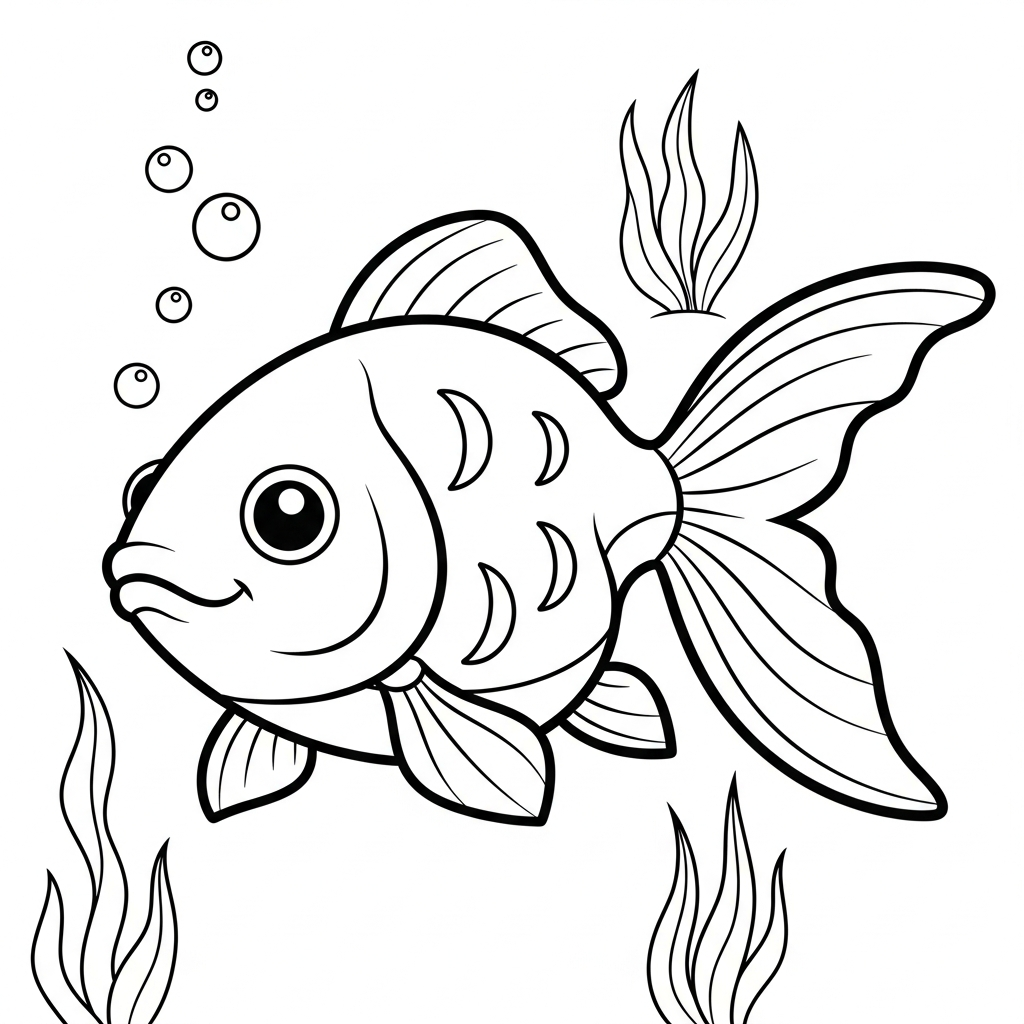 Pesce rosso da colorare thumbnail