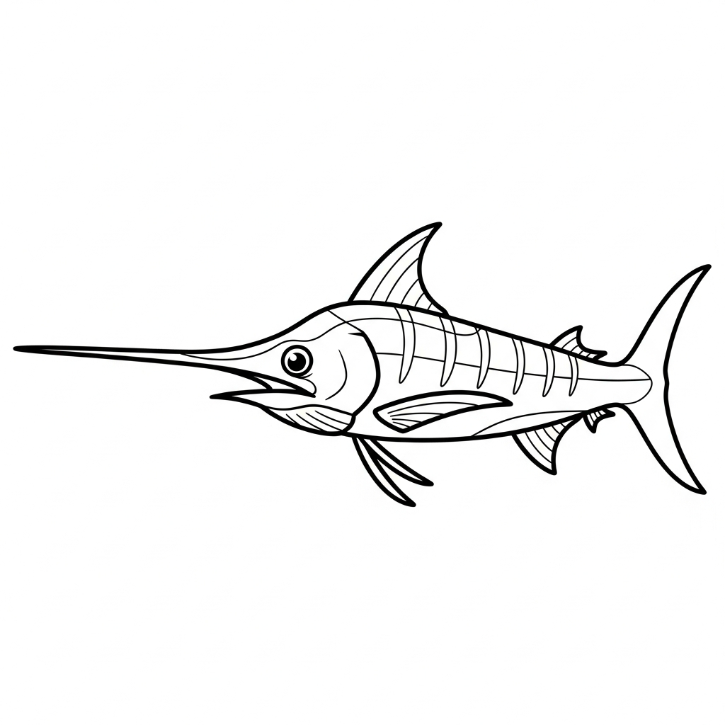 Pesce spada da colorare thumbnail