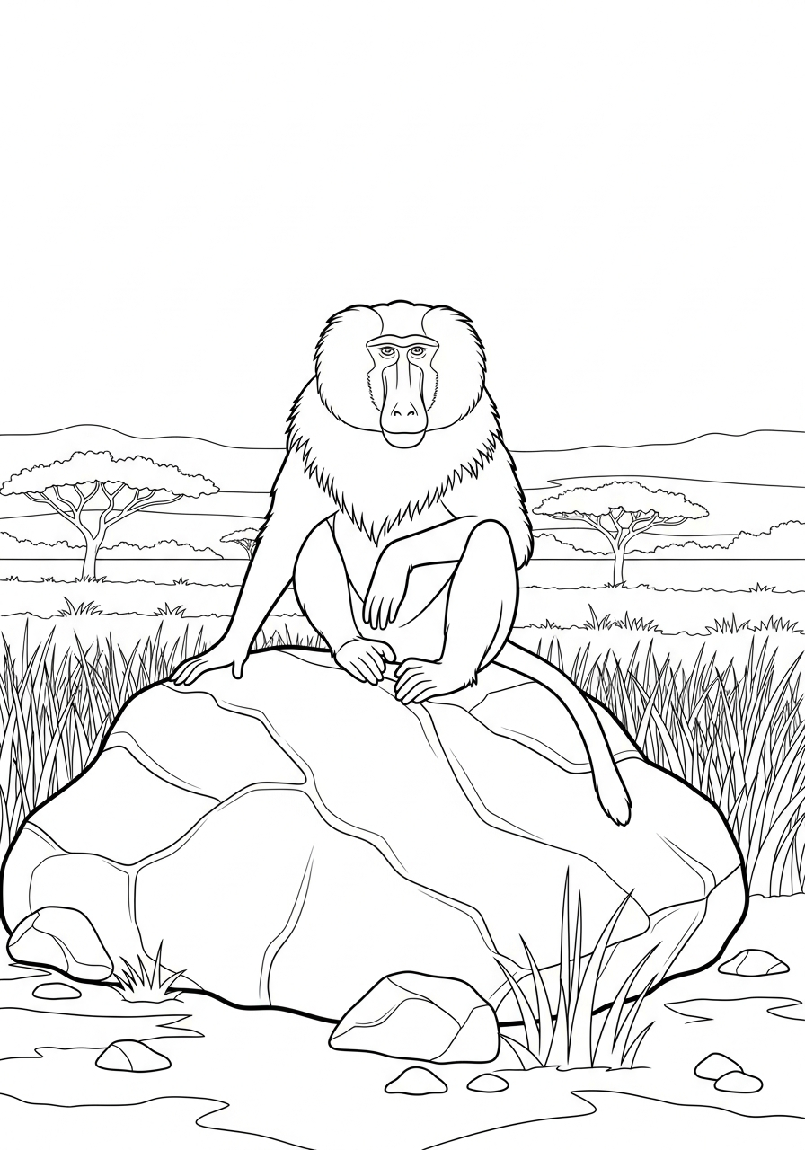 disegni babbuino da colorare