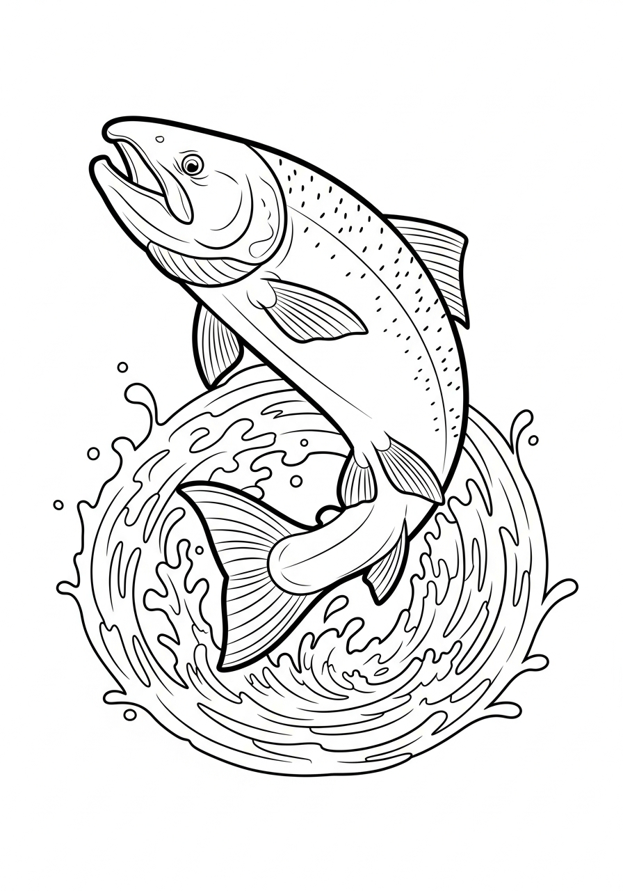 foto salmone da colorare