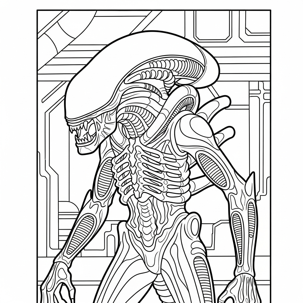 Xenomorfo da colorare thumbnail