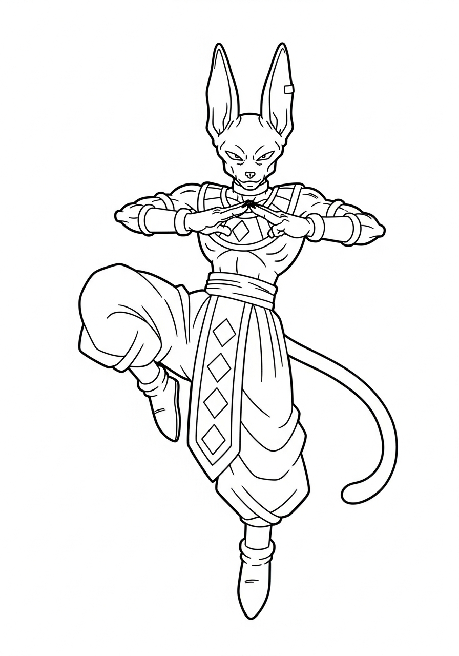 disegni Beerus da colorare pdf