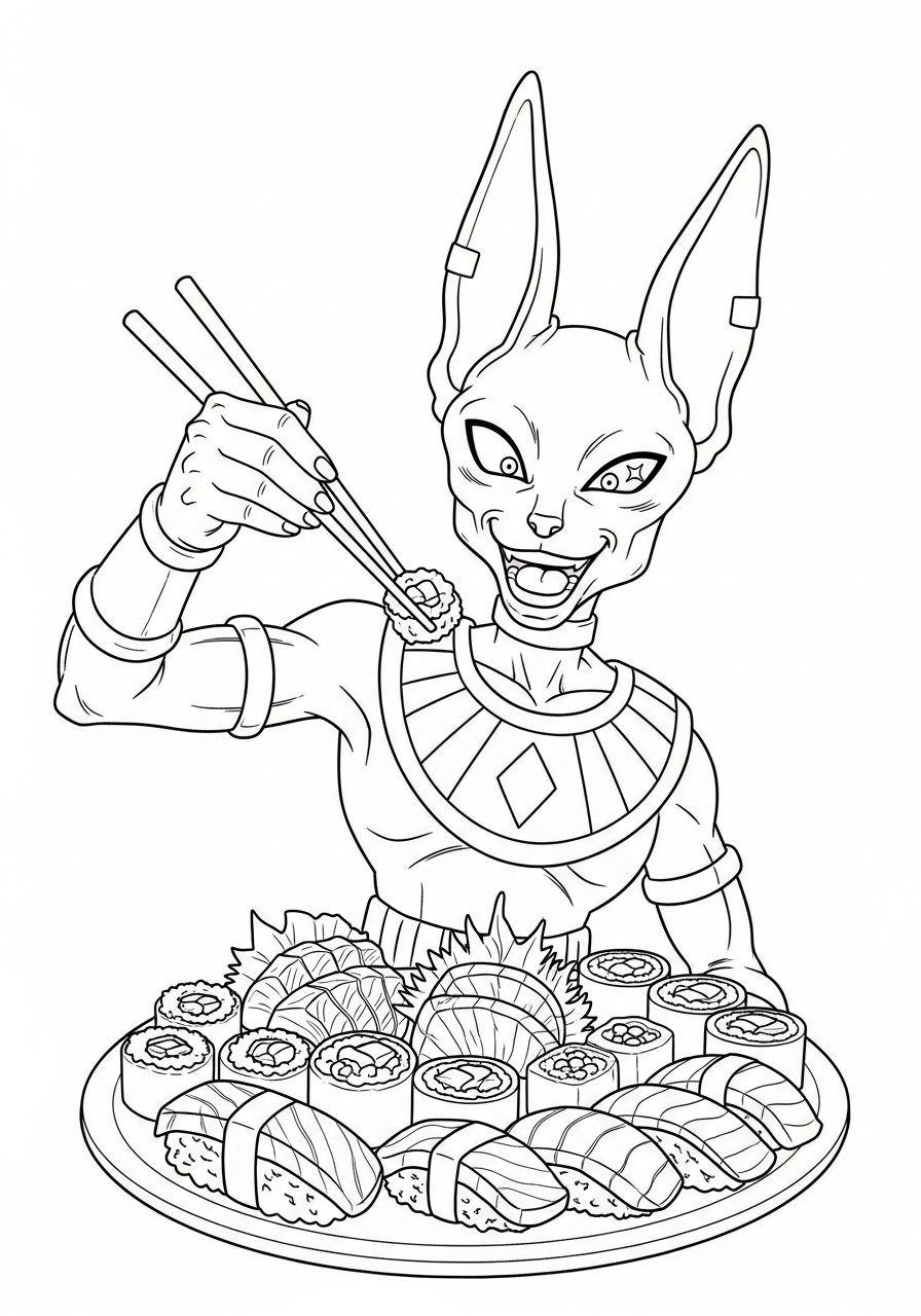 Beerus da colorare per bambini