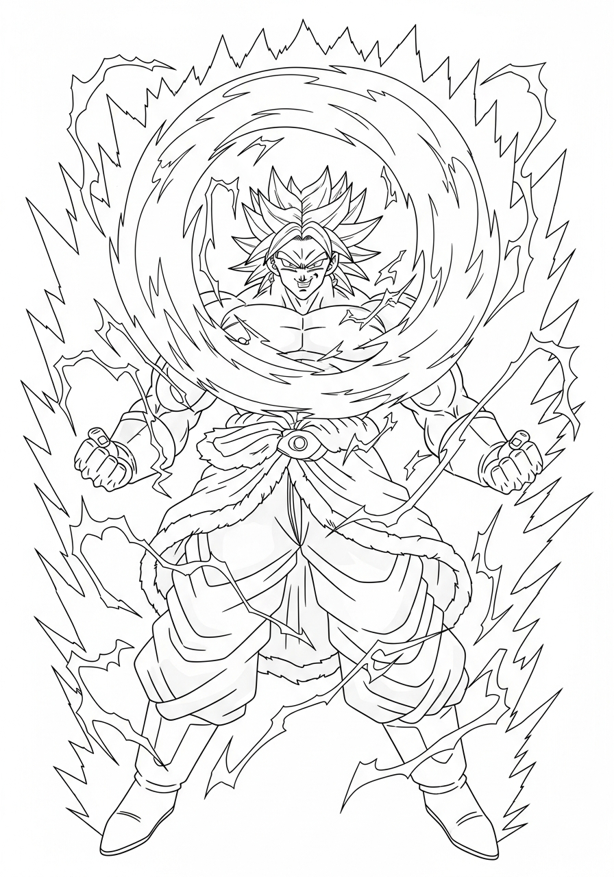 Broly da stampare e colorare gratis 1