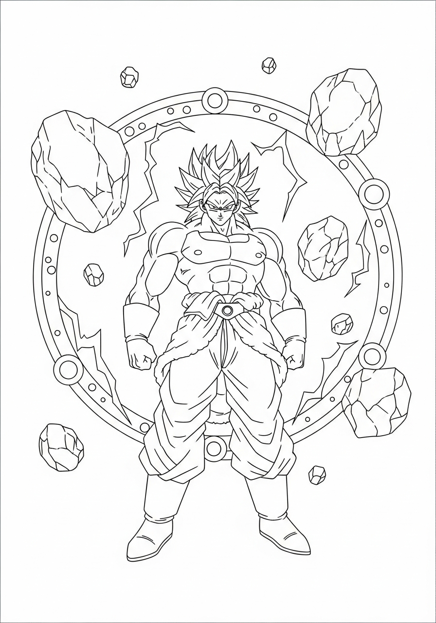 Broly da colorare pdf gratis