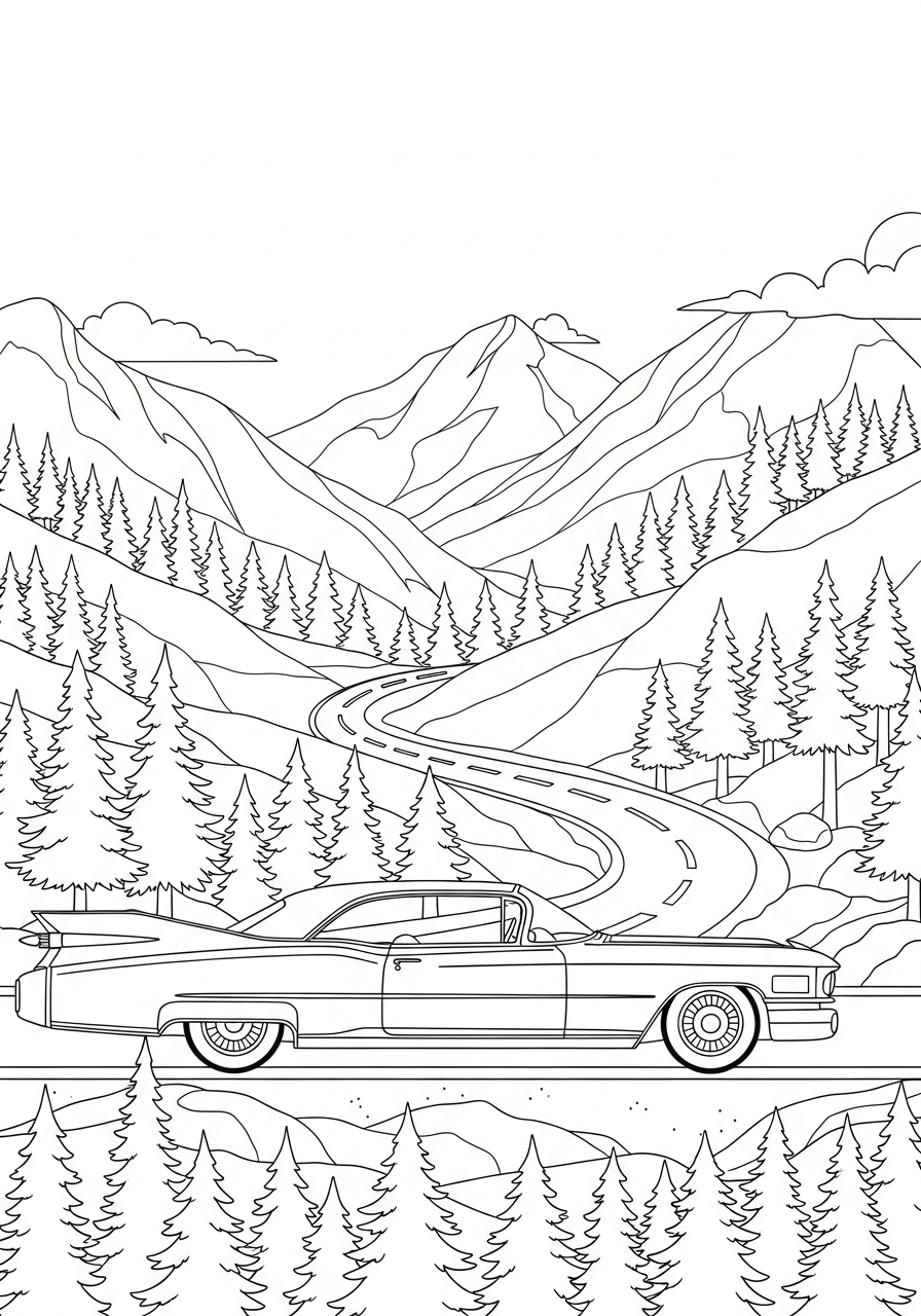 Cadillac 8 disegni da colorare Cadillac per bambini