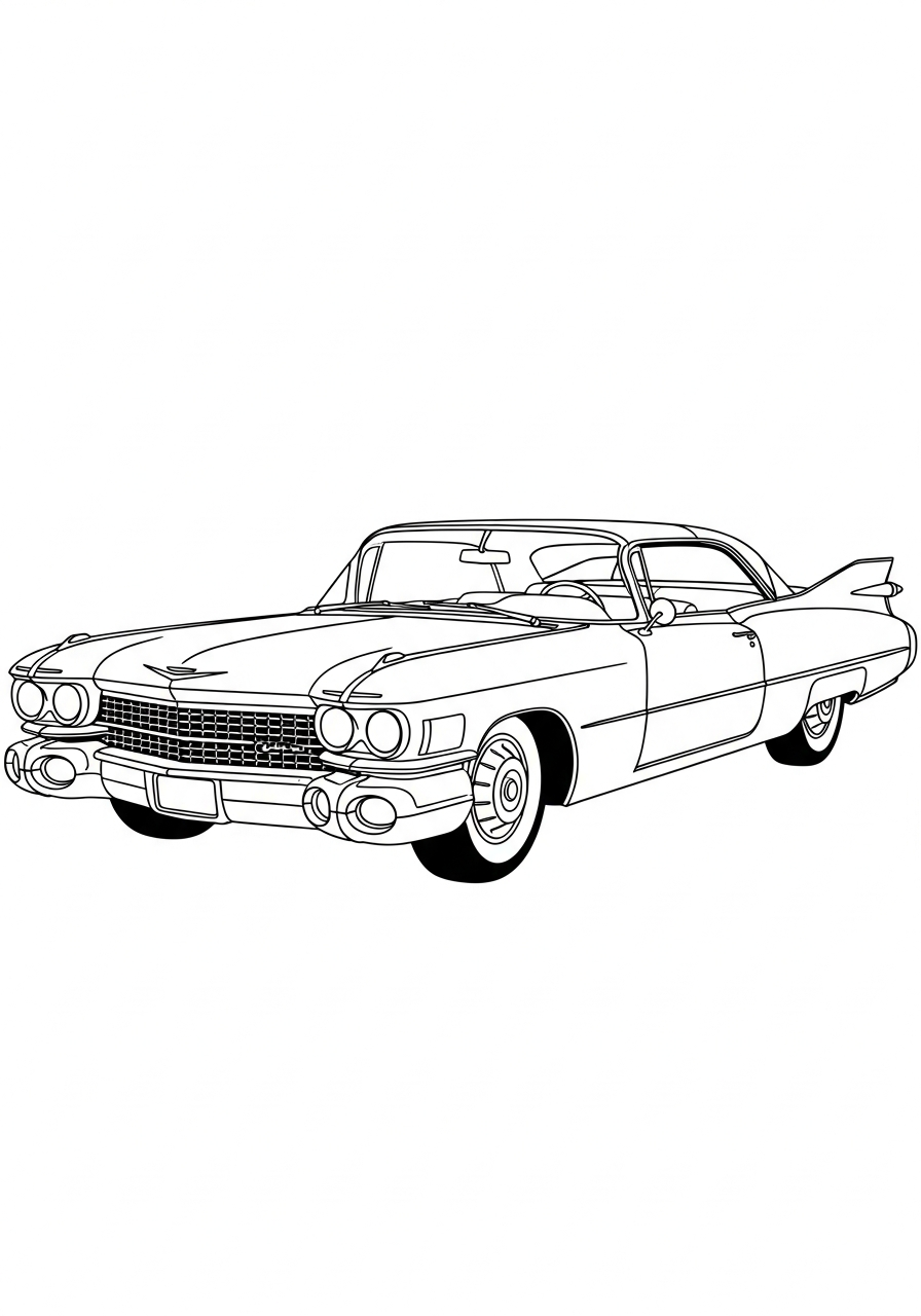 Cadillac 2 disegni da colorare gratis per bambini di Cadillac