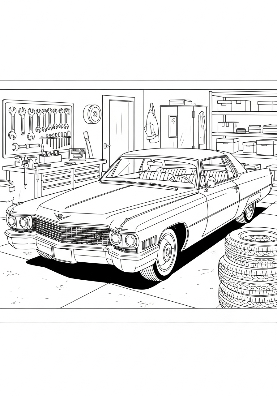 Cadillac 14 disegno di Cadillac da stampare e colorare