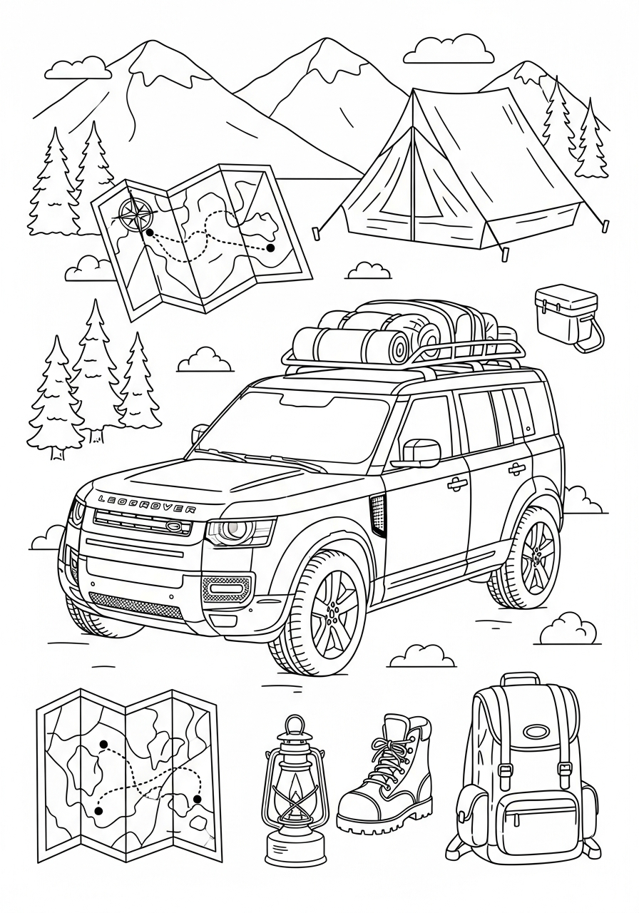 Land Rover 3 disegni facili di Land Rover da colorare