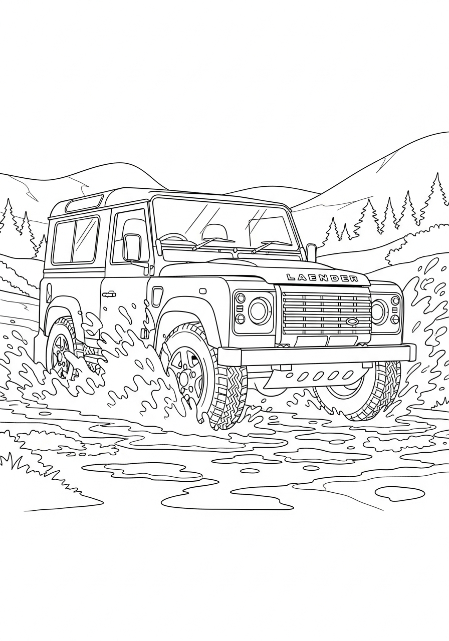Land Rover 19 Land Rover da colorare a4 1