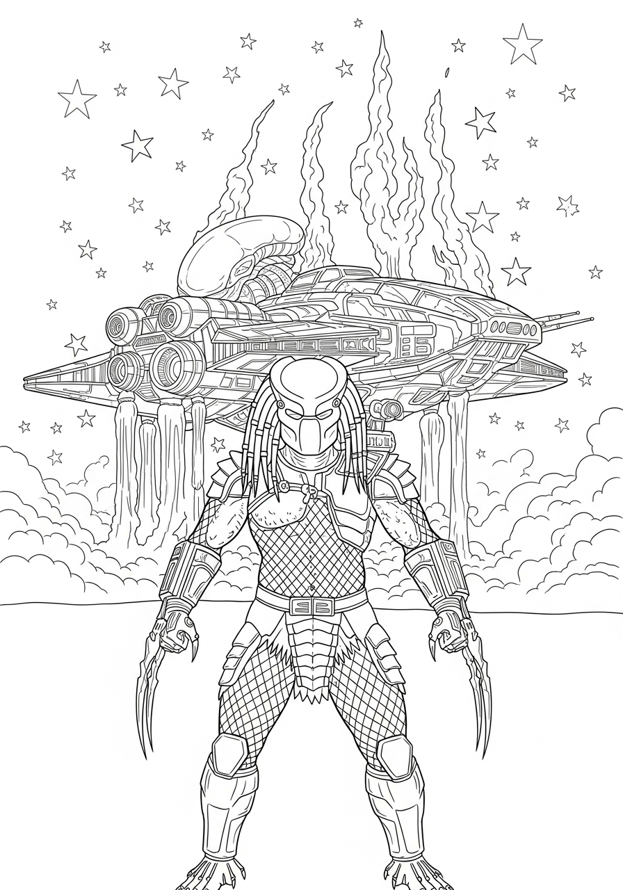 Predator 10 Predator da colorare bambini 1