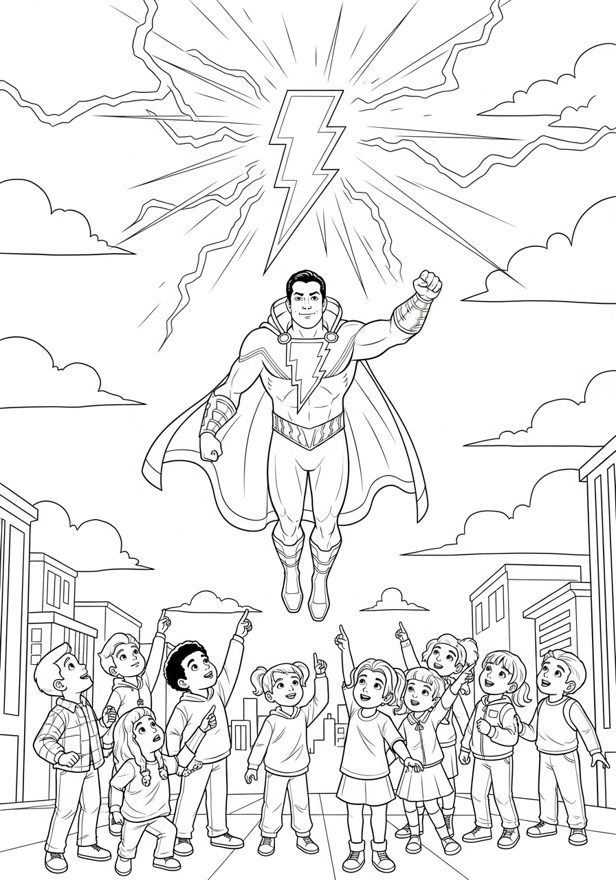 disegni da colorare gratis Shazam