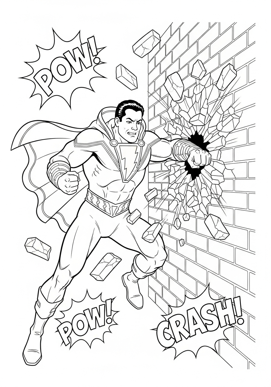 disegni da colorare Shazam per bambini