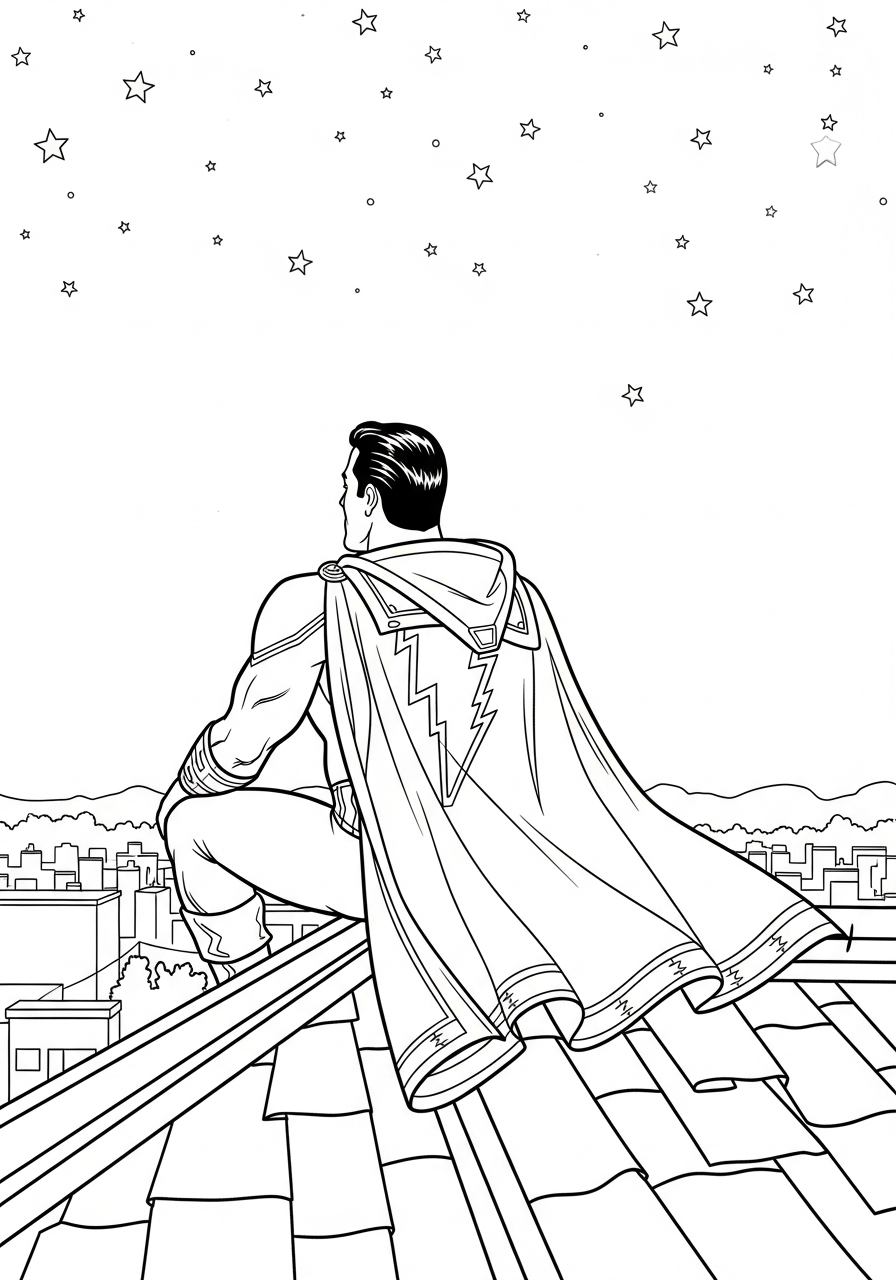 disegni di Shazam da colorare e stampare gratis