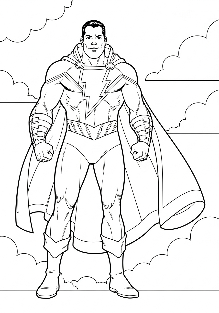 Shazam disegno facile da colorare 1