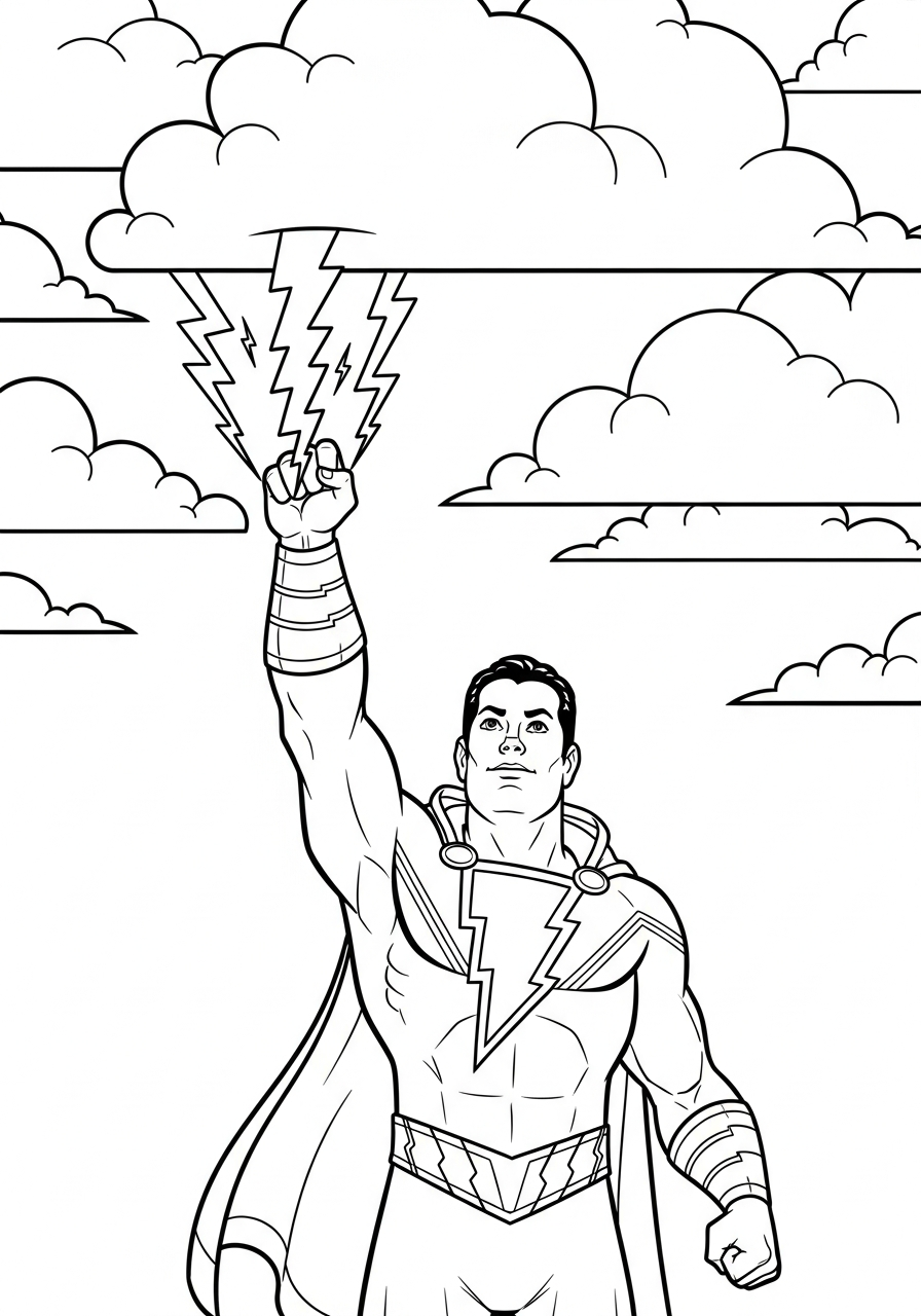 Shazam da colorare pdf