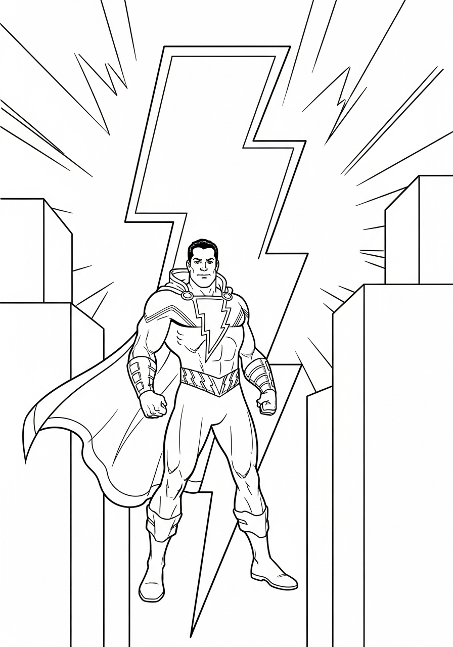 immagini Shazam da colorare e stampare