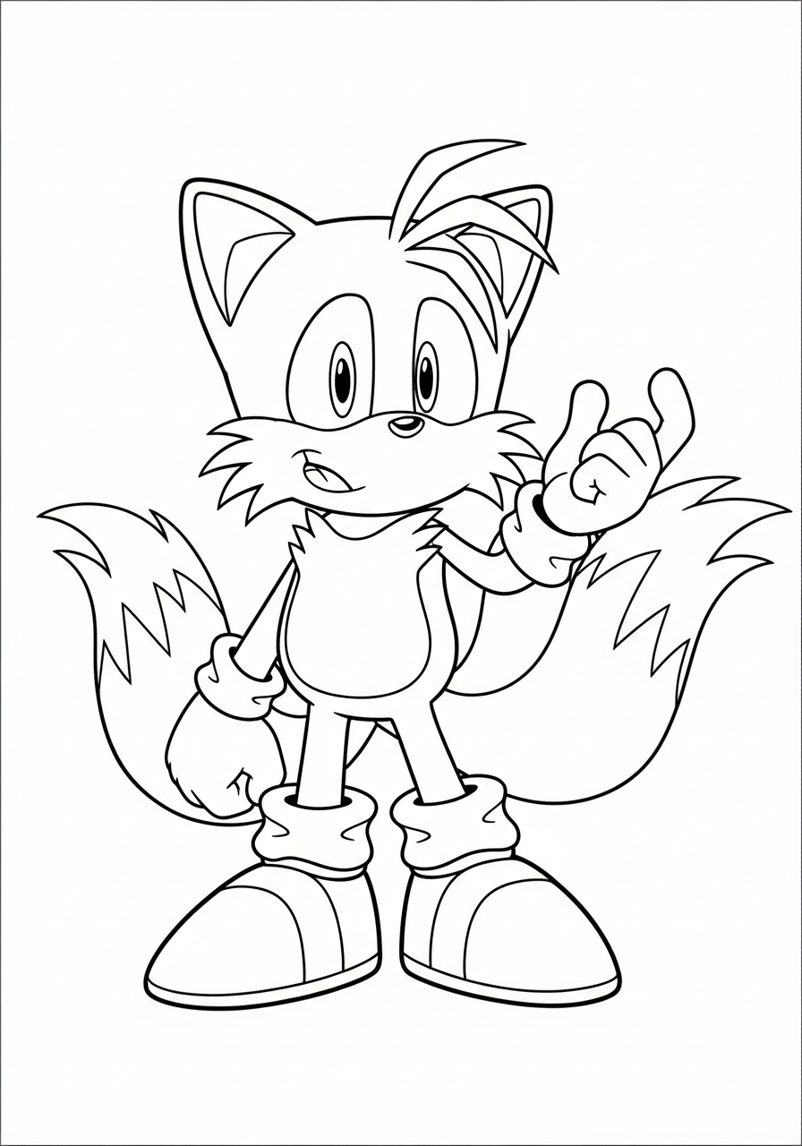 Tails disegno da colorare facile 1