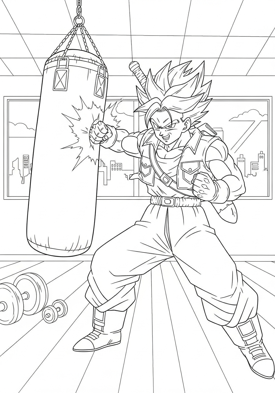 immagini da colorare Trunks gratis