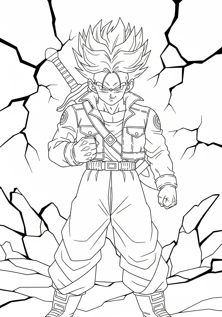 disegni facili di Trunks da colorare 1