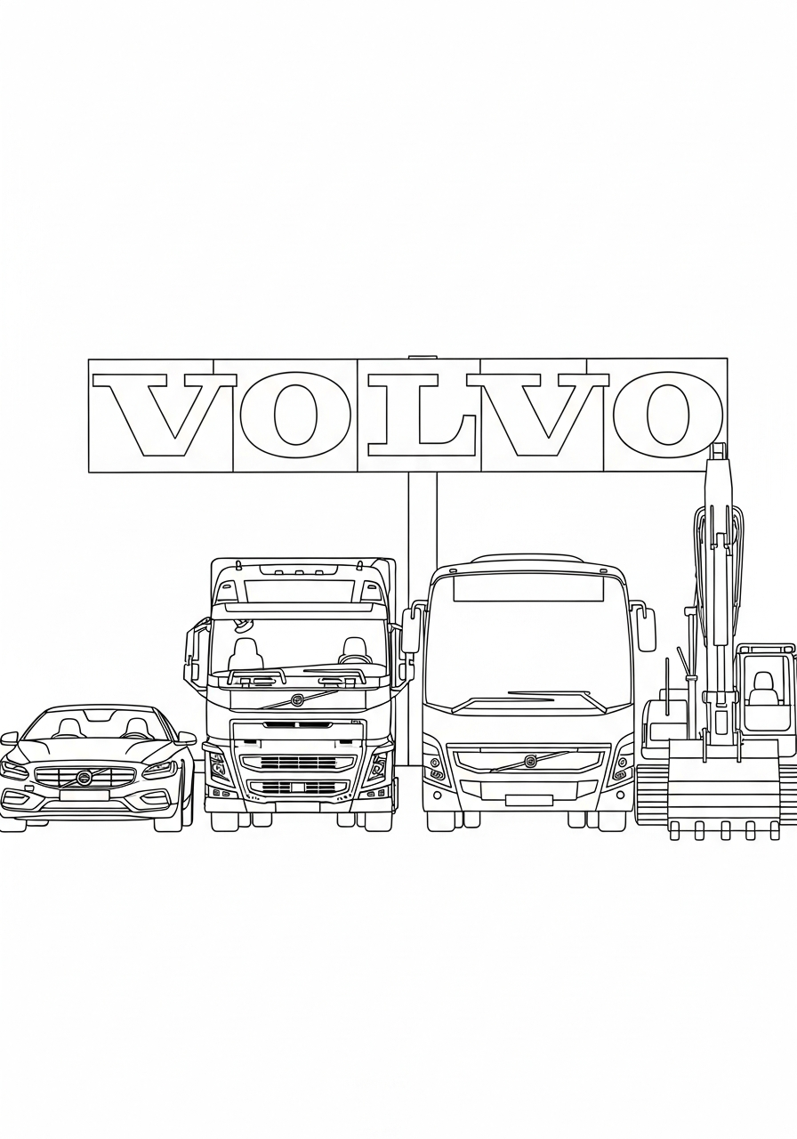 disegni facili di Volvo da colorare
