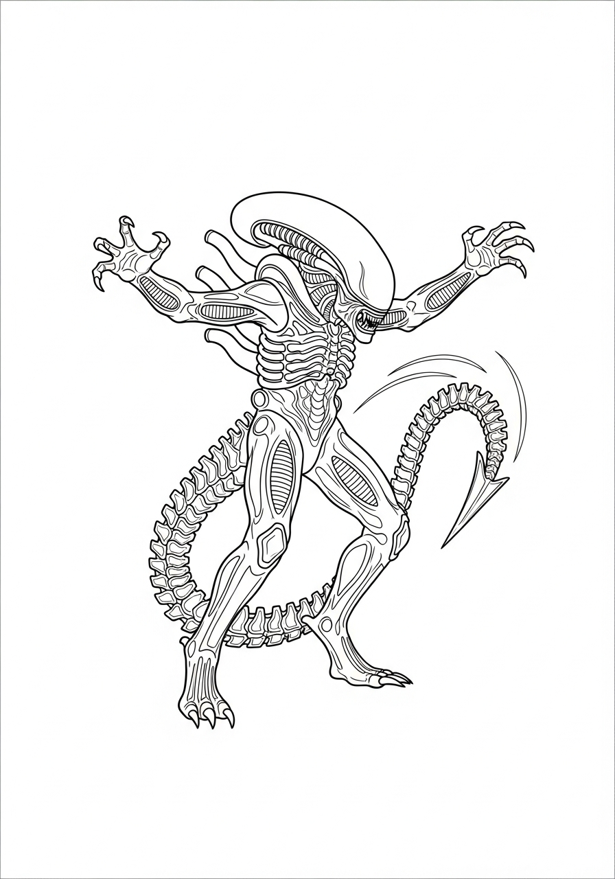 disegni da colorare gratis Xenomorfo