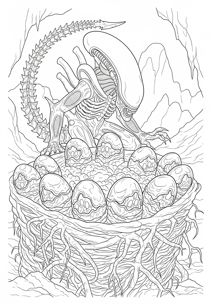 Xenomorfo da stampare e colorare gratis