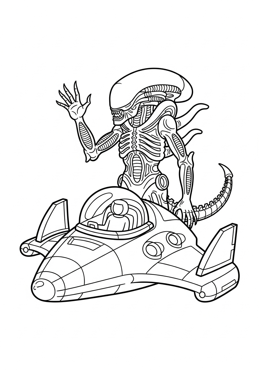 disegni da colorare per bambini pdf Xenomorfo 1