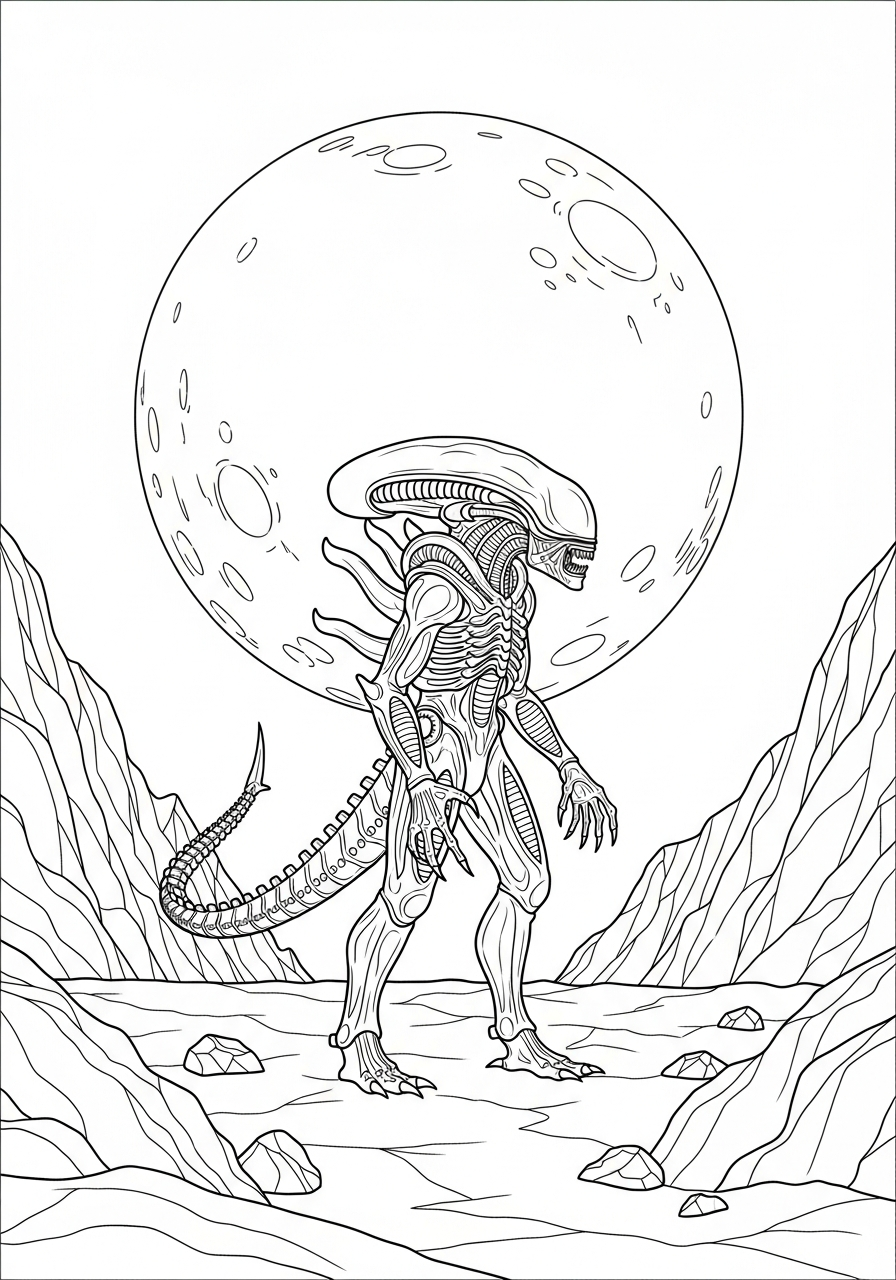 Xenomorfo da colorare facile