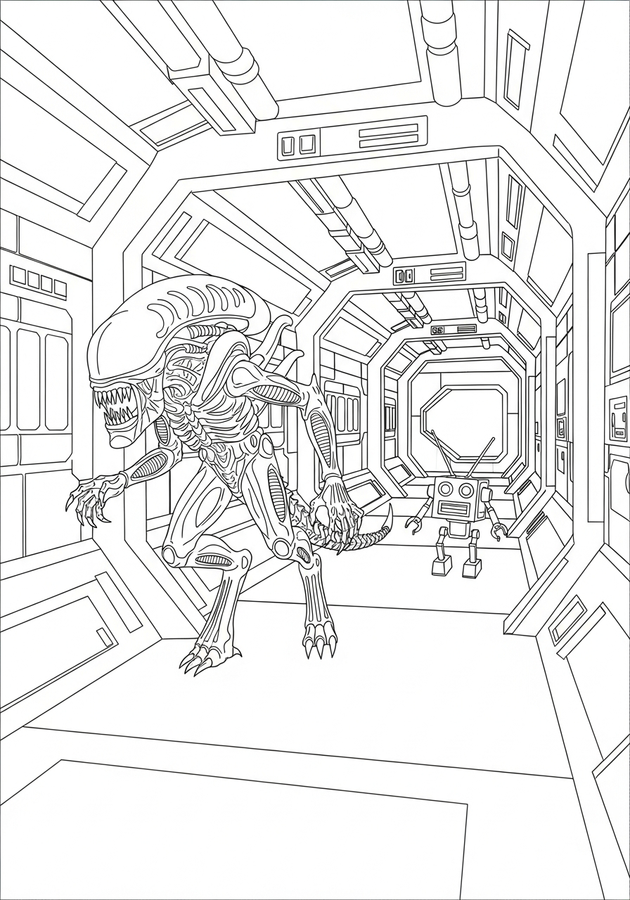 Xenomorfo da colorare e stampare pdf