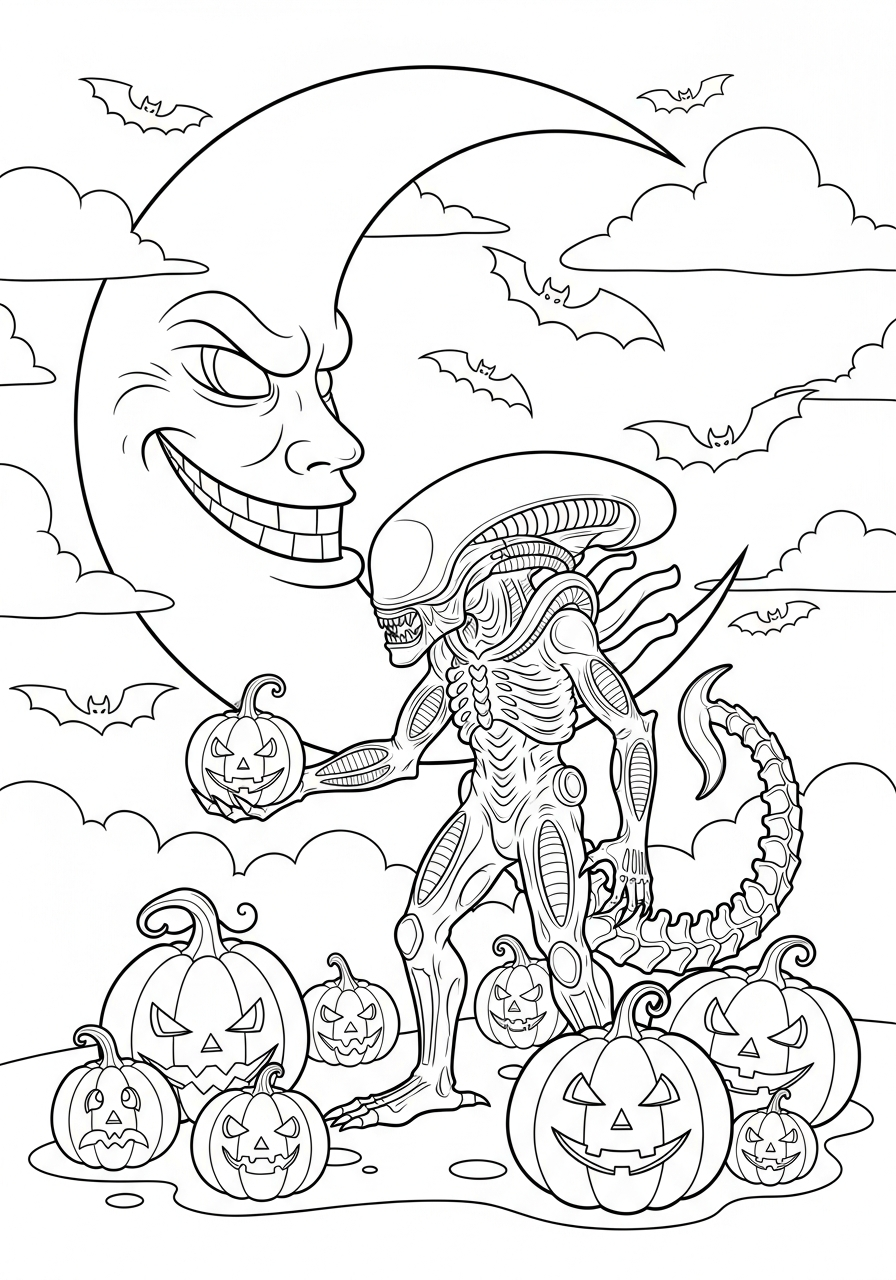 disegni da colorare per bambini pdf Xenomorfo