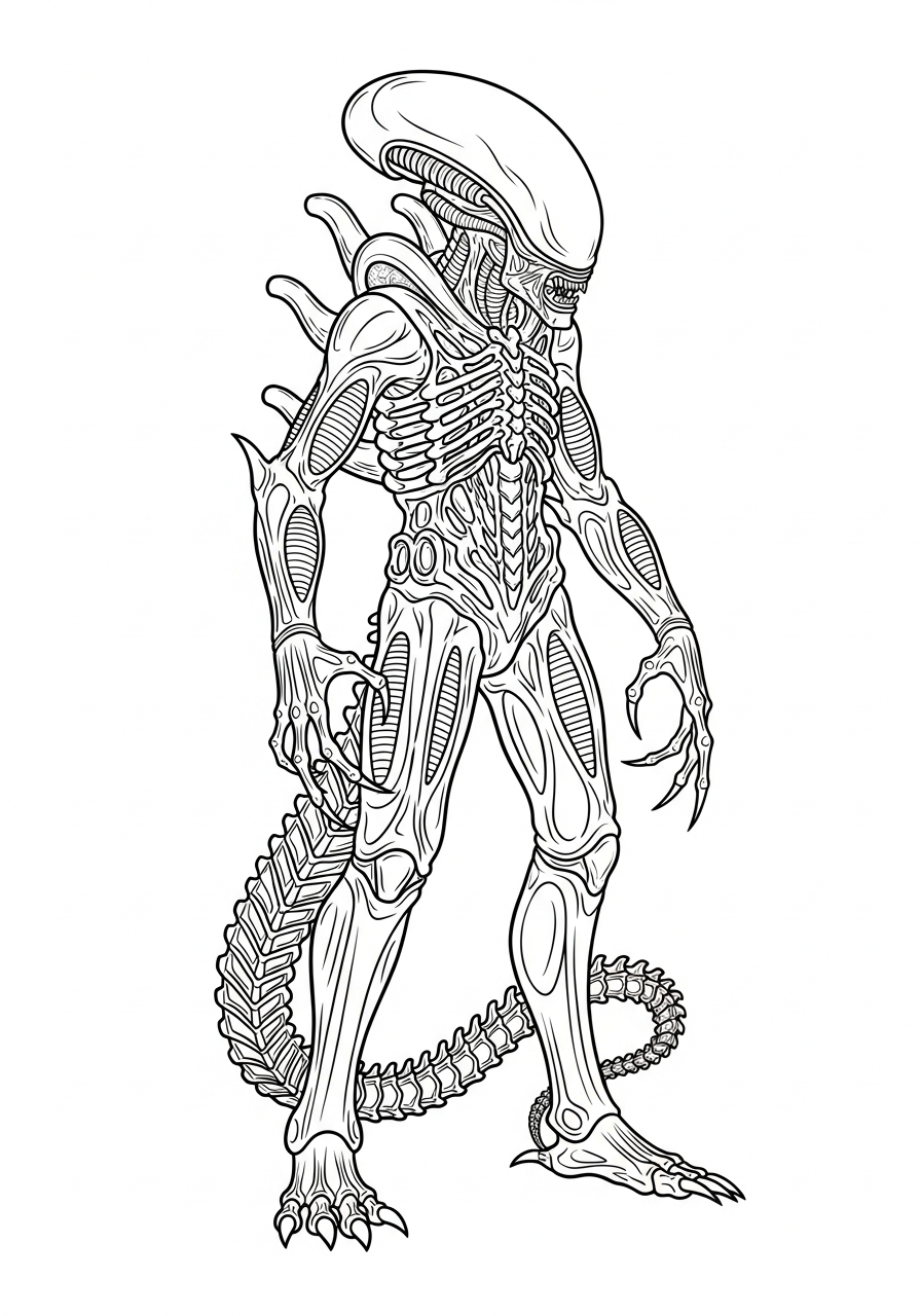 disegni Xenomorfo da colorare pdf 1