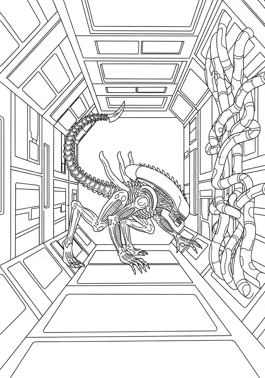 immagine di Xenomorfo da colorare