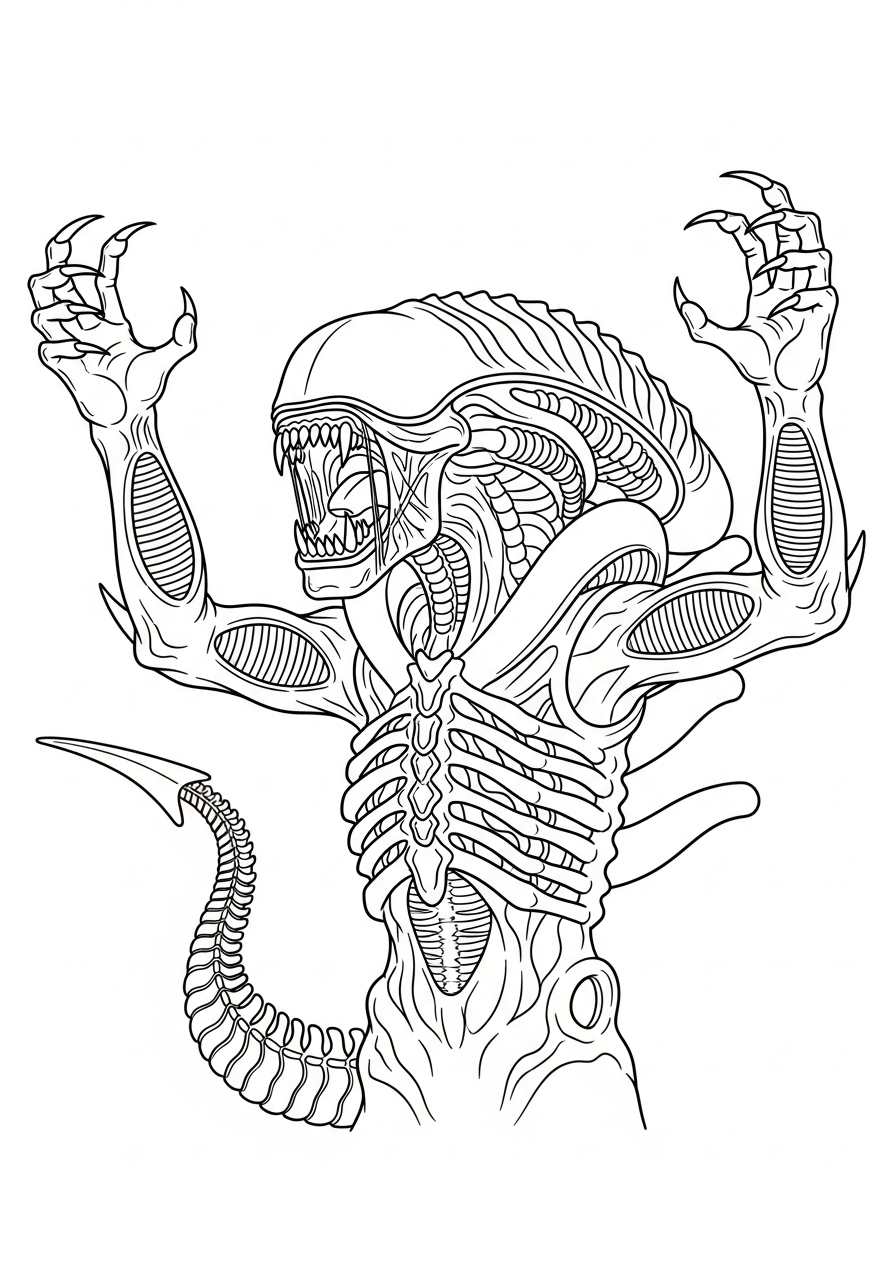 da colorare Xenomorfo disegno facile bambini