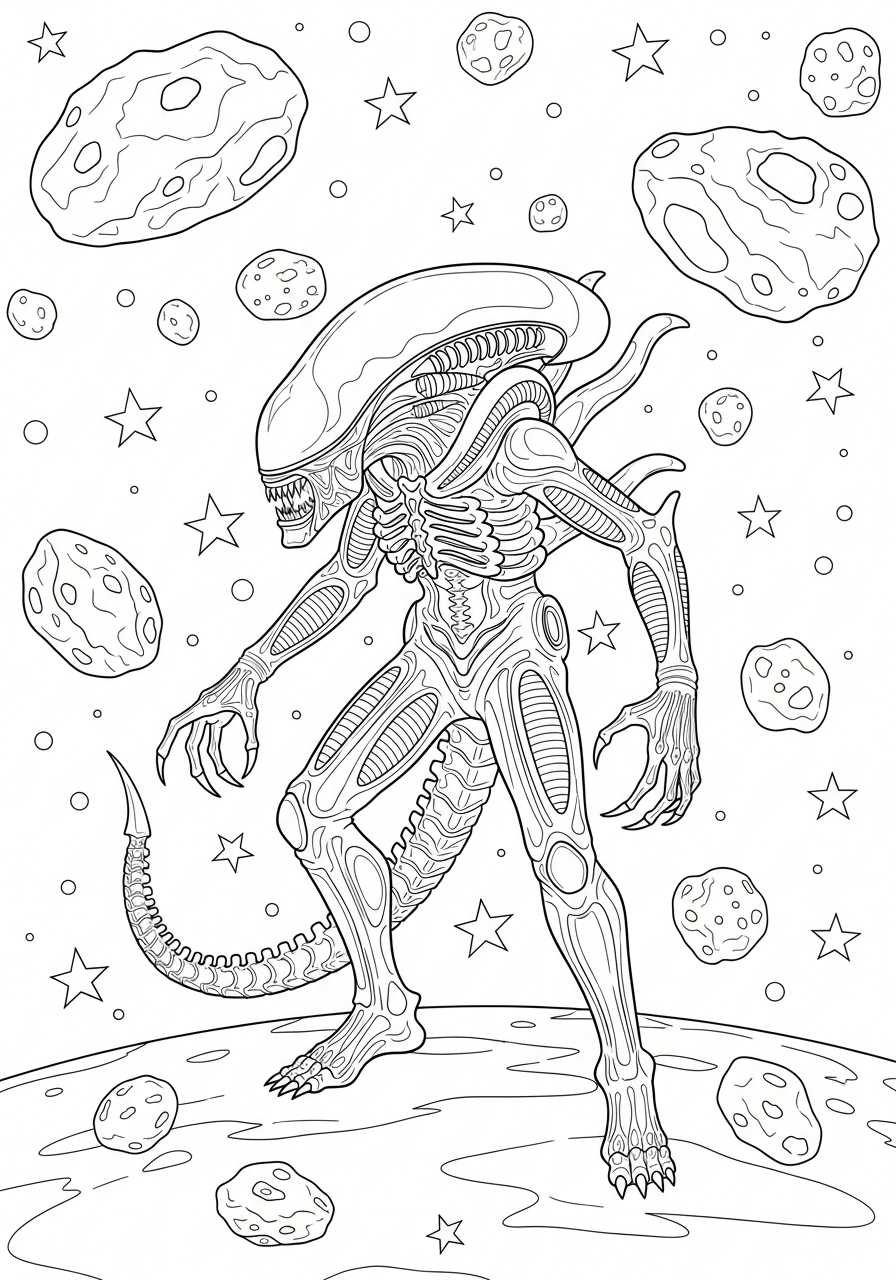 disegni Xenomorfo da colorare online 1