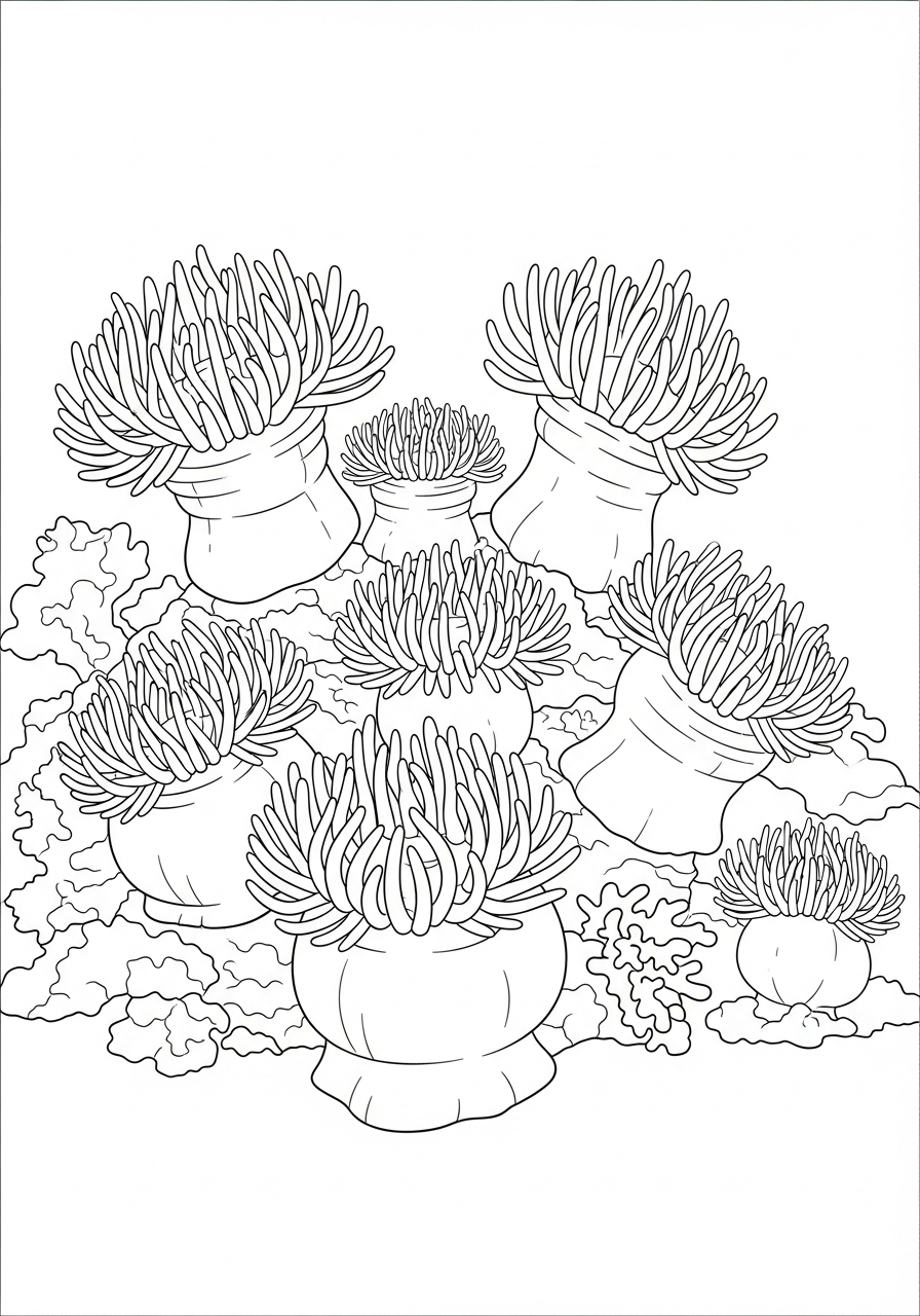 Anemone di mare 11 disegni da colorare anemone di mare da stampare