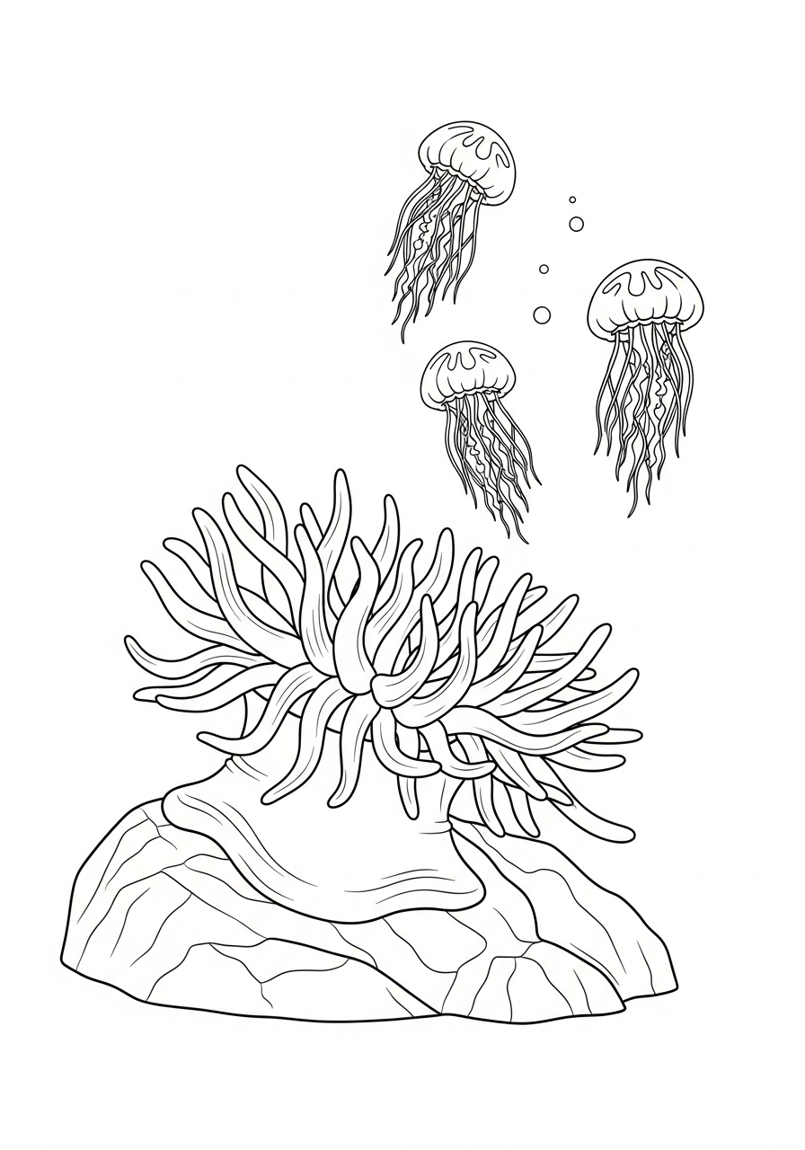 Anemone di mare 10 anemone di mare da colorare pdf gratis