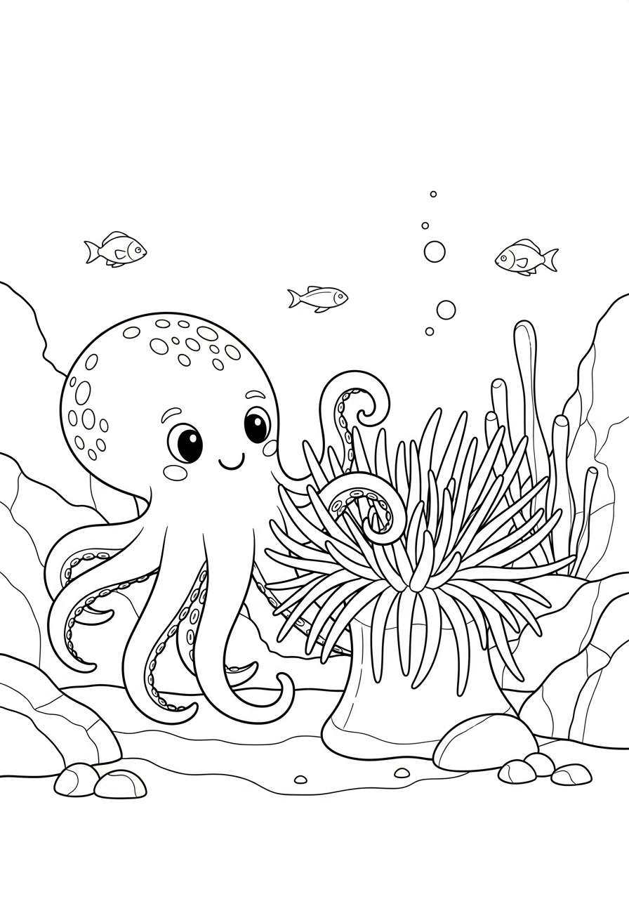 Anemone di mare 9 immagine anemone di mare da colorare