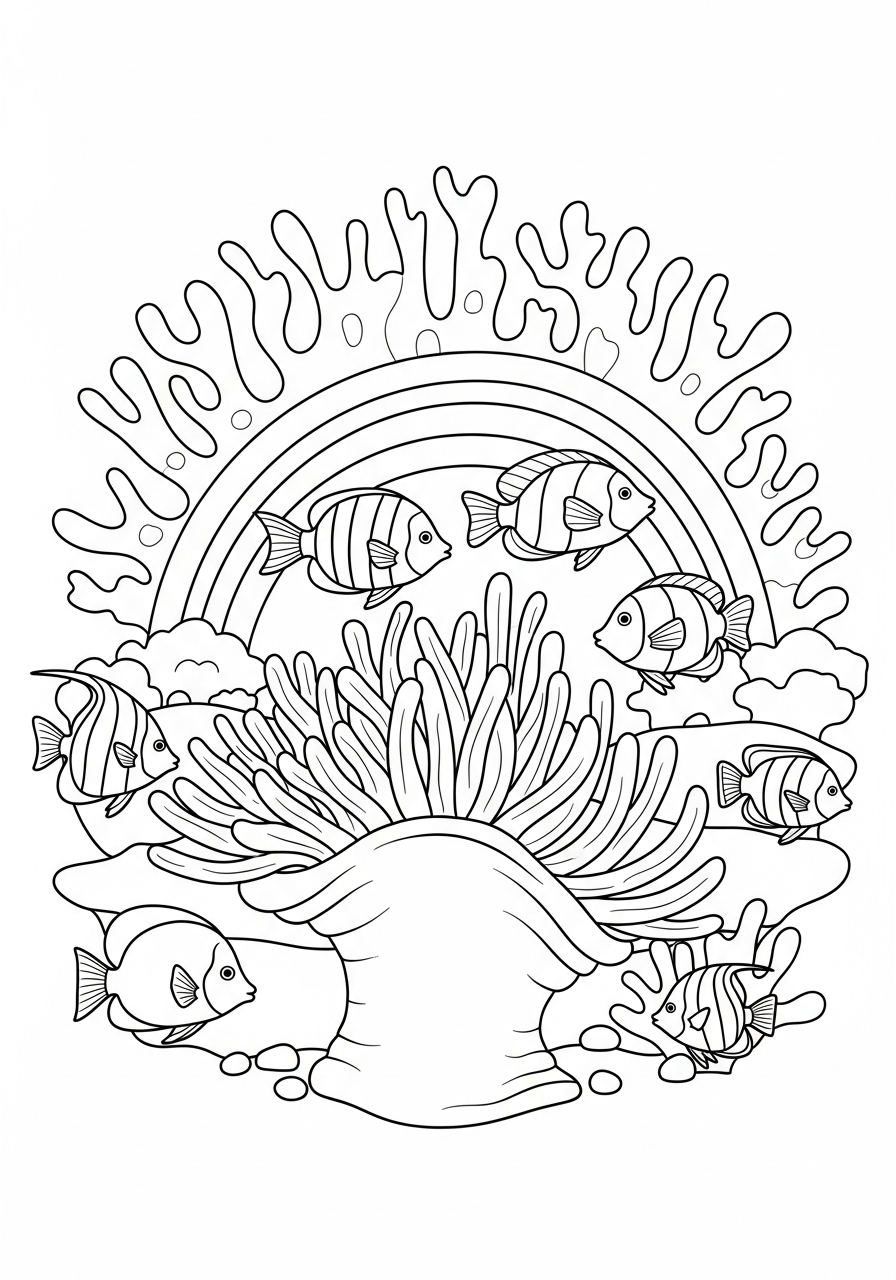 Anemone di mare 8 disegni da colorare anemone di mare