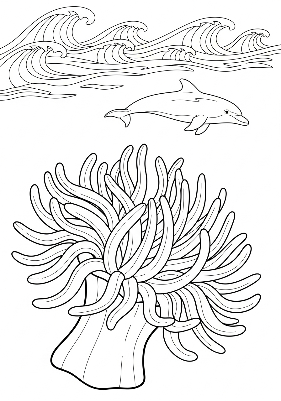 Anemone di mare 5 disegni anemone di mare da colorare e stampare