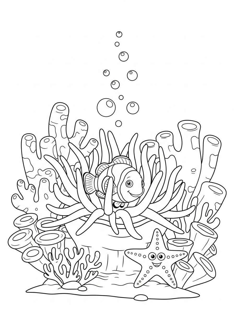 Anemone di mare 2 disegno anemone di mare da colorare