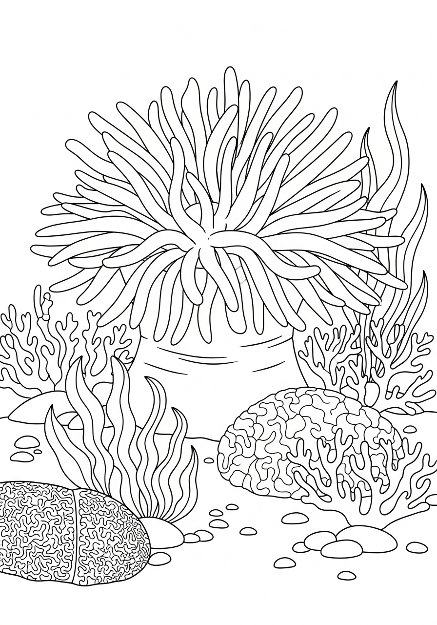 Anemone di mare 17 disegno anemone di mare da colorare 1