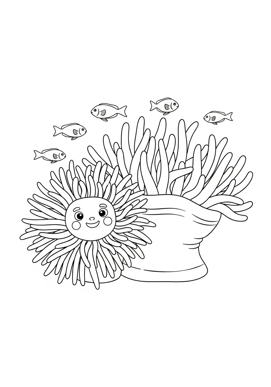 Anemone di mare 15 immagine di anemone di mare da colorare