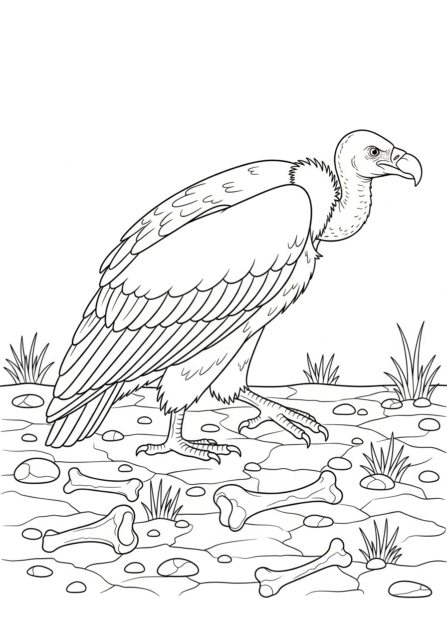 immagini da stampare e colorare di avvoltoio