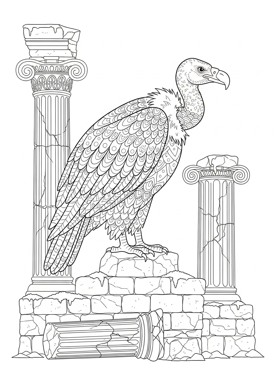 avvoltoio da colorare a4