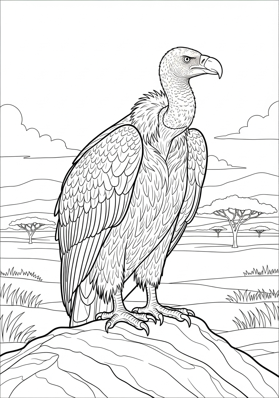 avvoltoio da colorare e stampare pdf 1