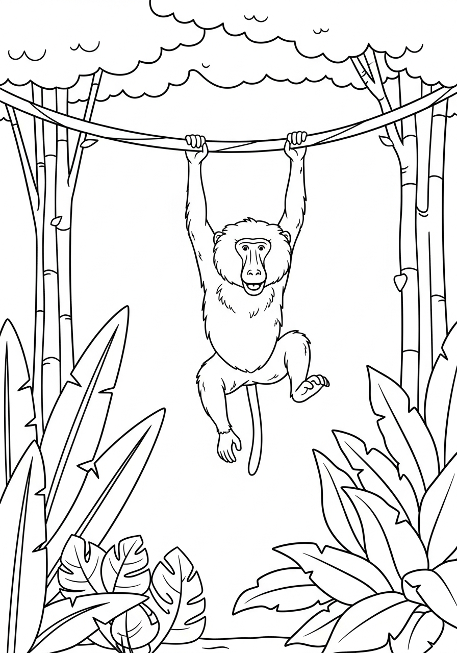 babbuino da colorare facile 1