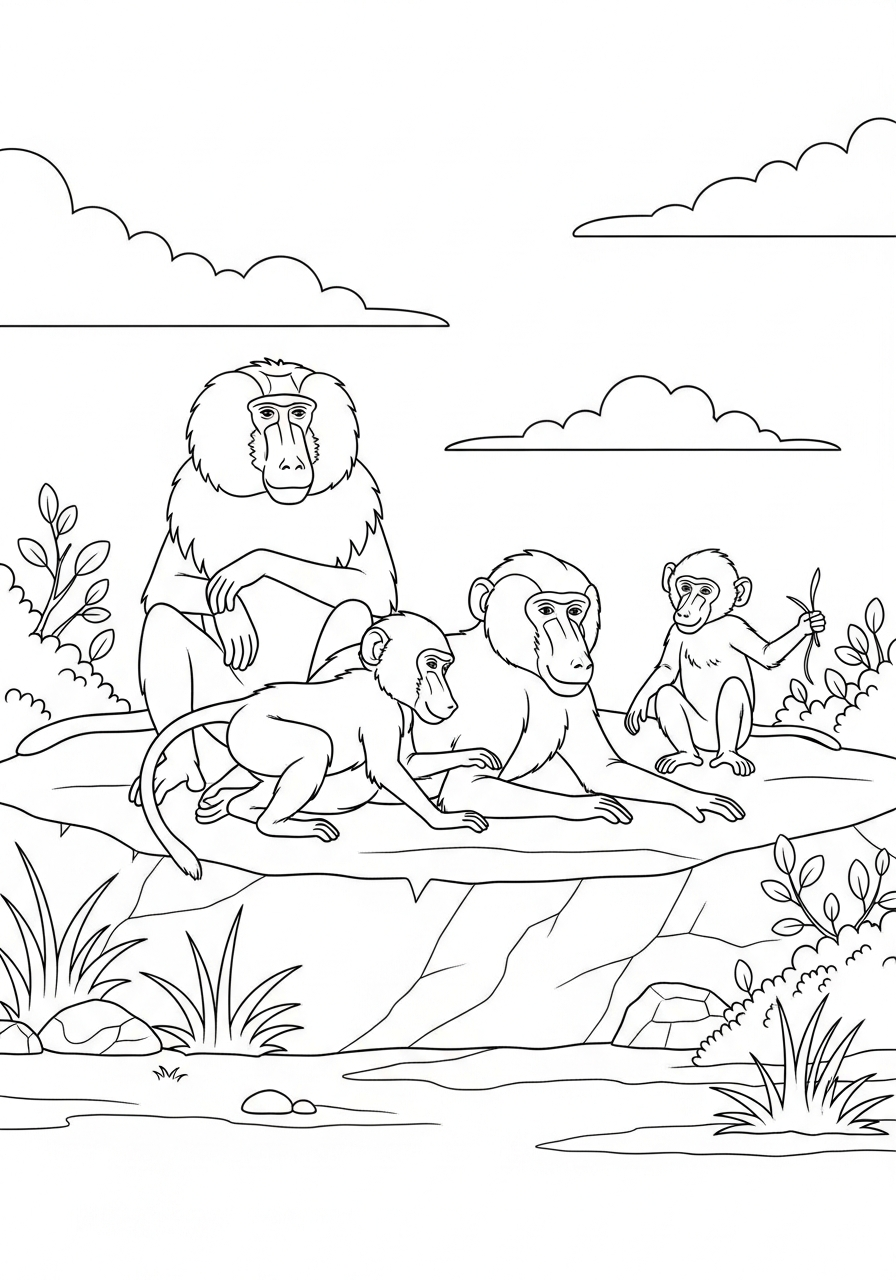 babbuino da colorare facile