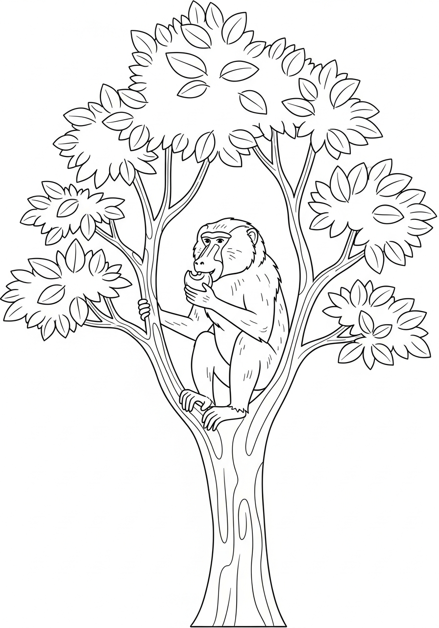 immagine da colorare babbuino